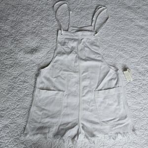 Aerie White Denim Romper Shortalls